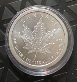 2025 Silver Shield Cannabis Weed Marijuana 1 ounce Silver .999 Round