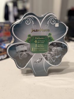 2026 Jalen Hurts Lucky Clover Promo NFL Football Tin New Factory Sealed