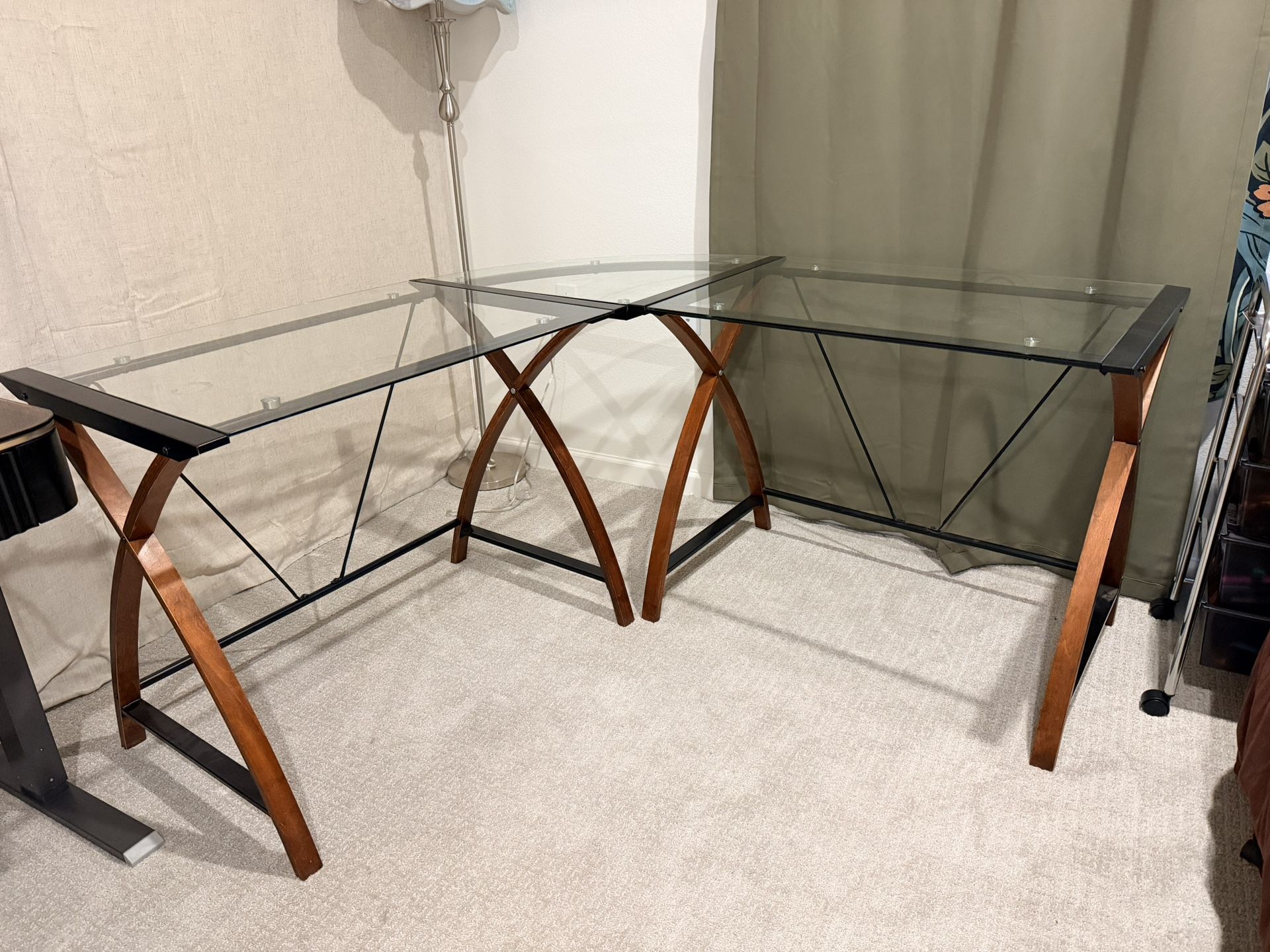 Glass Top Corner Desk $20 OBO
