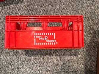 Vintage Red Pop Shoppe Soda Crate- Display and Storage