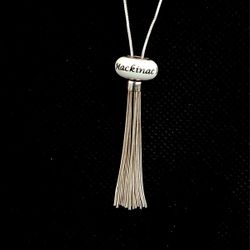 Rare Mackinac Island Fenton Charm Bead .925ss Tassle Pendant 
