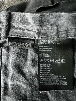 H&M Home Washed Linen Tablecloth 57x138 Charcoal gray
