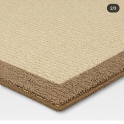 🌹🍓🌺R20#17 ($45) 4’x5’6” Madison Border Tan Area Rug - Threshold
