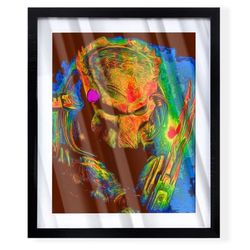 Wolf Predator infrared from Alien vs Predator art on black frame