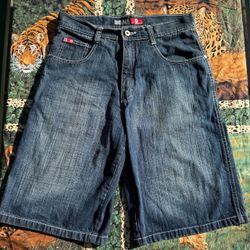 Southpole Red Tabs Baggy Denim Shorts jorts