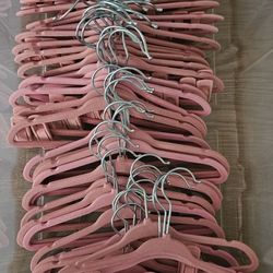 Girls Pink velvet Hangers 49 Pieces