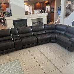 Brown Leather Couch