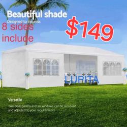 10×30 FT White Party Tent, Waterproof Outdoor Wedding Canopy with Removable Sidewalls