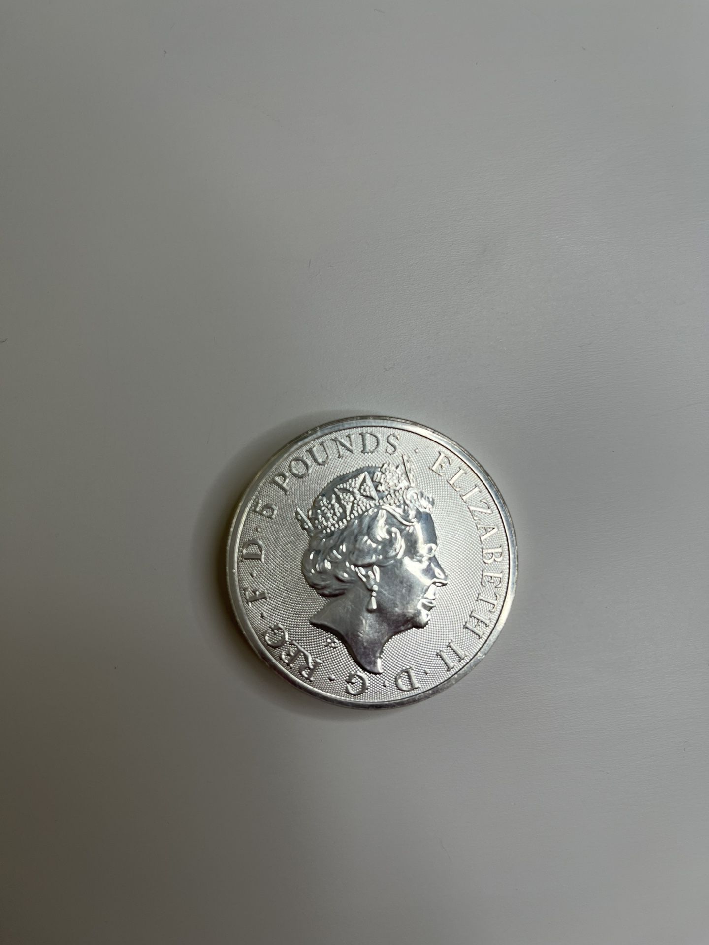 2022 British Royal Mint Lion 2 Oz Silver Coin 