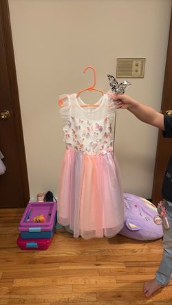 Butterfly girls dress with wand