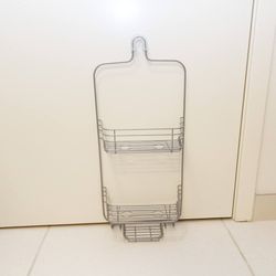 Extra large silver / gray hanging shower storage caddy / shelf


