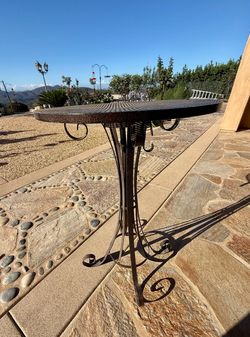 Heavy-Duty Metal Outdoor Bar Table – 24” × 35” – $85
