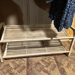 8 Pairs Wallnut Bamboo Shoe Rack