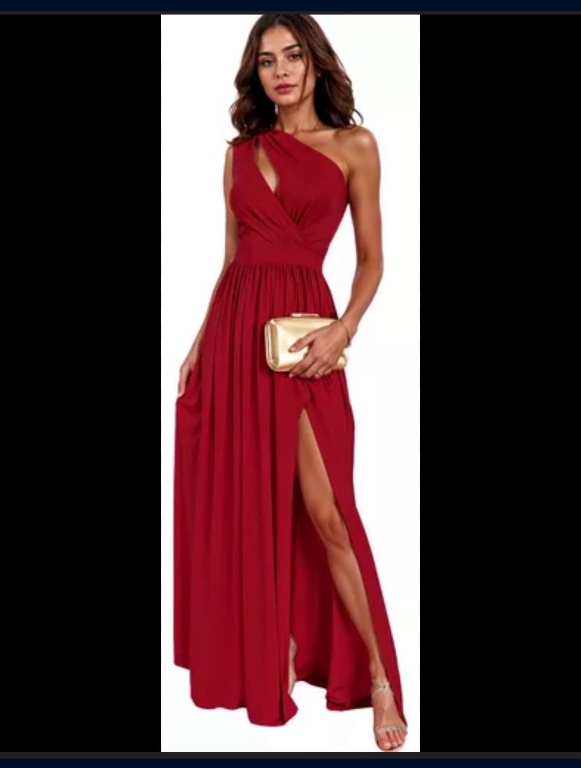 Women's elegant one shoulder long velvet dress, sleeveless high slit slant shoulder formal party dress, formal party dress