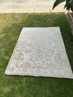 New Turkish Carpet Rug Light beige floral pattern 62”x90”