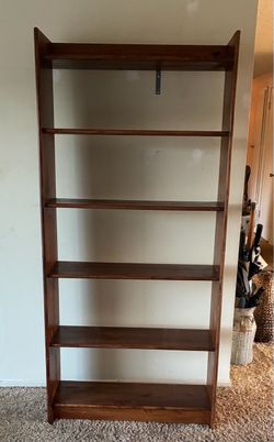FREE Tall Dark Wood Bookshelf 6 Shelves