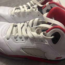 Jordan’s 5 Retro White/Black/Red