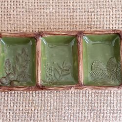 "Woodland" Ceramic Divided Relish Dish