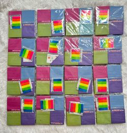 Motivational sticky notes 24 pack, lined 3x3 inch note pads BUNDLE LOT OF 16