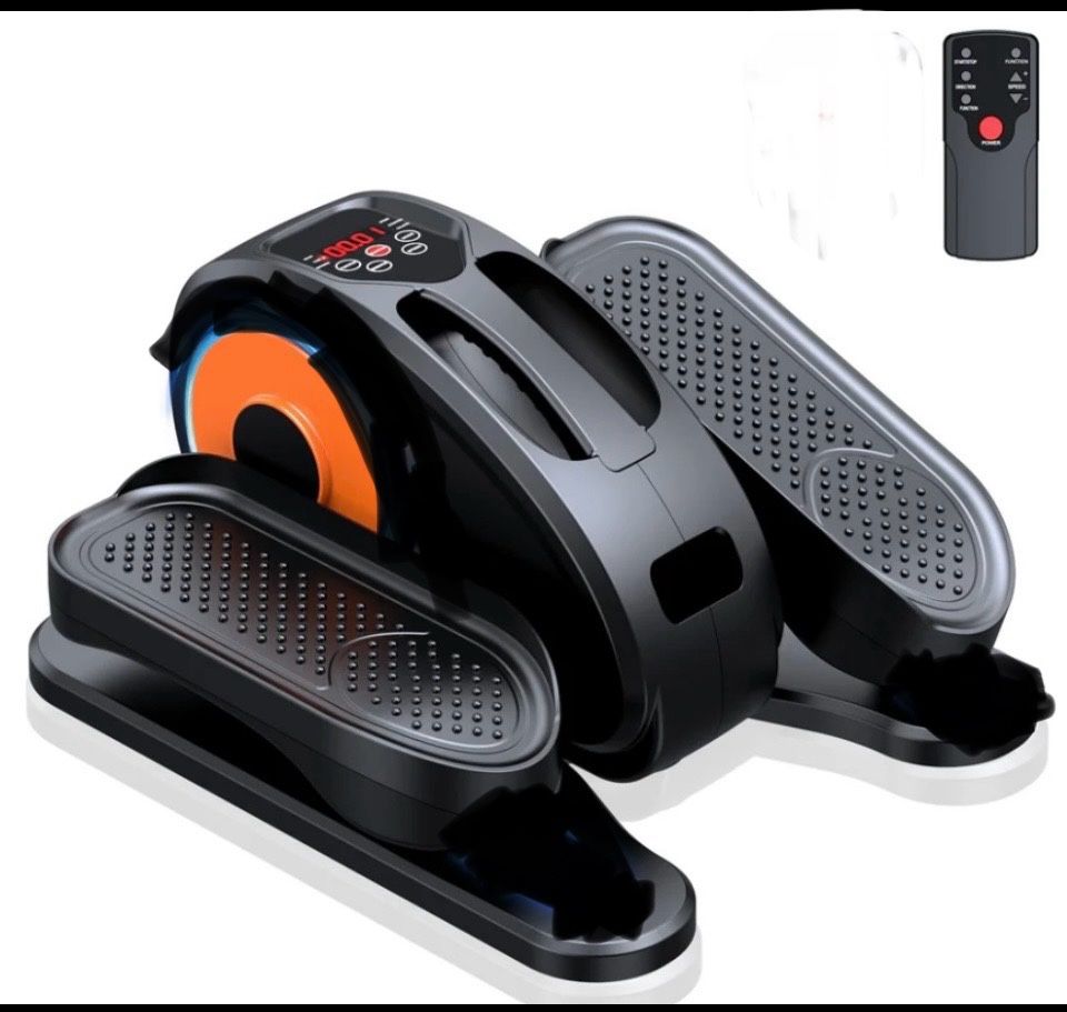 under Desk Electric Elliptical Leg Exerciser Machine With Remote, Black