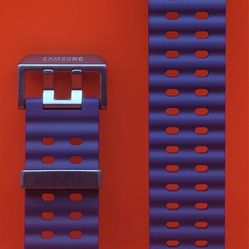 Samsung Marine Bracelet for Galaxy Watch Ultra, Watch Strap, Sport Bracelet, Elastic, Durable, Good Fit, Water-Resistant, Blue