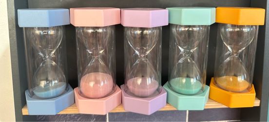 Five Colorful Sand Timers
