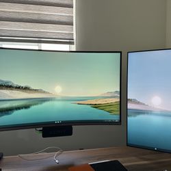 Samsung 32” Monitor And Dell 24” Monitor 