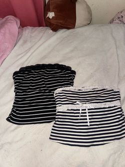 Two striped tube tops