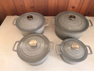 Martha Stewart Enameled Cast Iron Dutch Oven Set – 4 Pieces