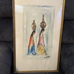 Vintage Ted Degrazia Water maidens print NICE