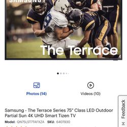 75” Samsung Terrace Series 4k Qled Tv