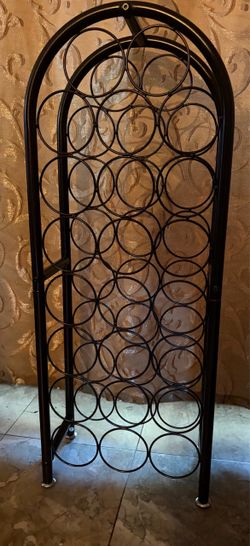 Black Metal Wine Rack Freestanding