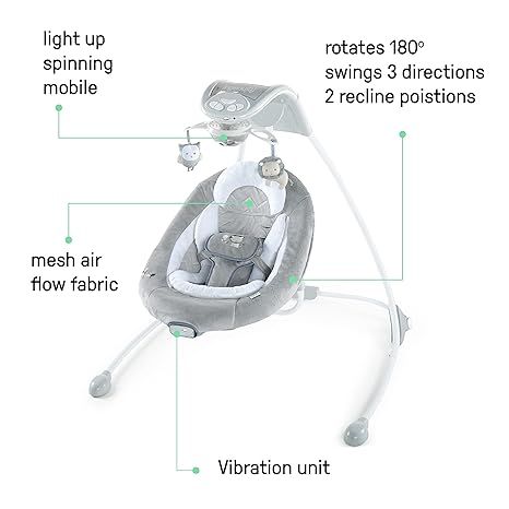 Ingenuity InLighten Soothing Baby Swing, Infant Rocker, Braden, Used - $5 Delivery (#1072)