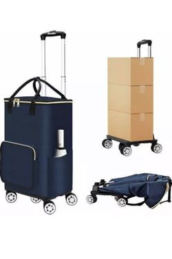 Foldable Insulated Grocery Cart Bag Wheels Cooler
