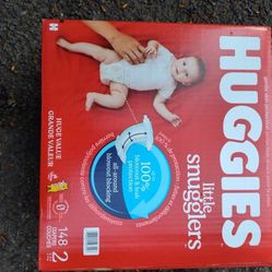Huggies Size 2 Little Snuggler Diapers , 148 Diaper Count