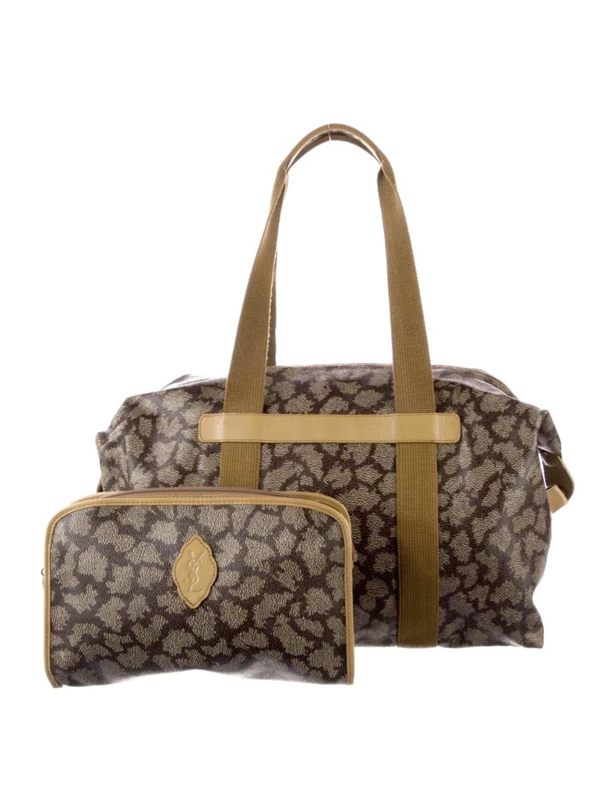 Vintage YSL Giraffe Print Duffle Bag & Pouch