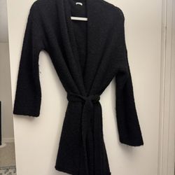 Black Knit Cardigan with Belt XS