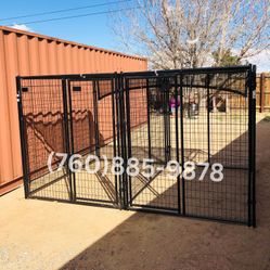 Extra Large Outdoor Heavy Duty Dog Kennel Cage With x 2 Stalls 5”x7” Each Stall  