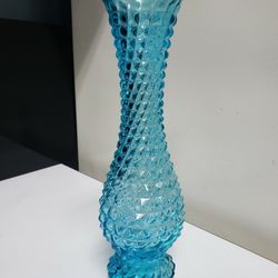 Rossini Empoli Aqua Blue Glass Diamond Point Twist Vase