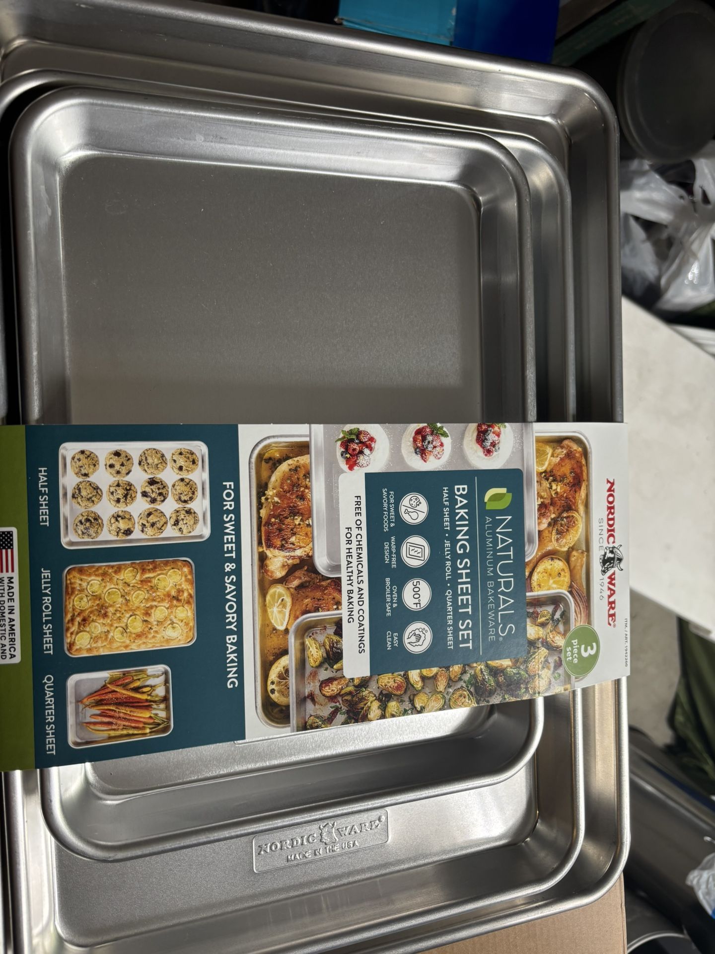 Nordic Ware Naturals 3-piece Baking Sheet Set
