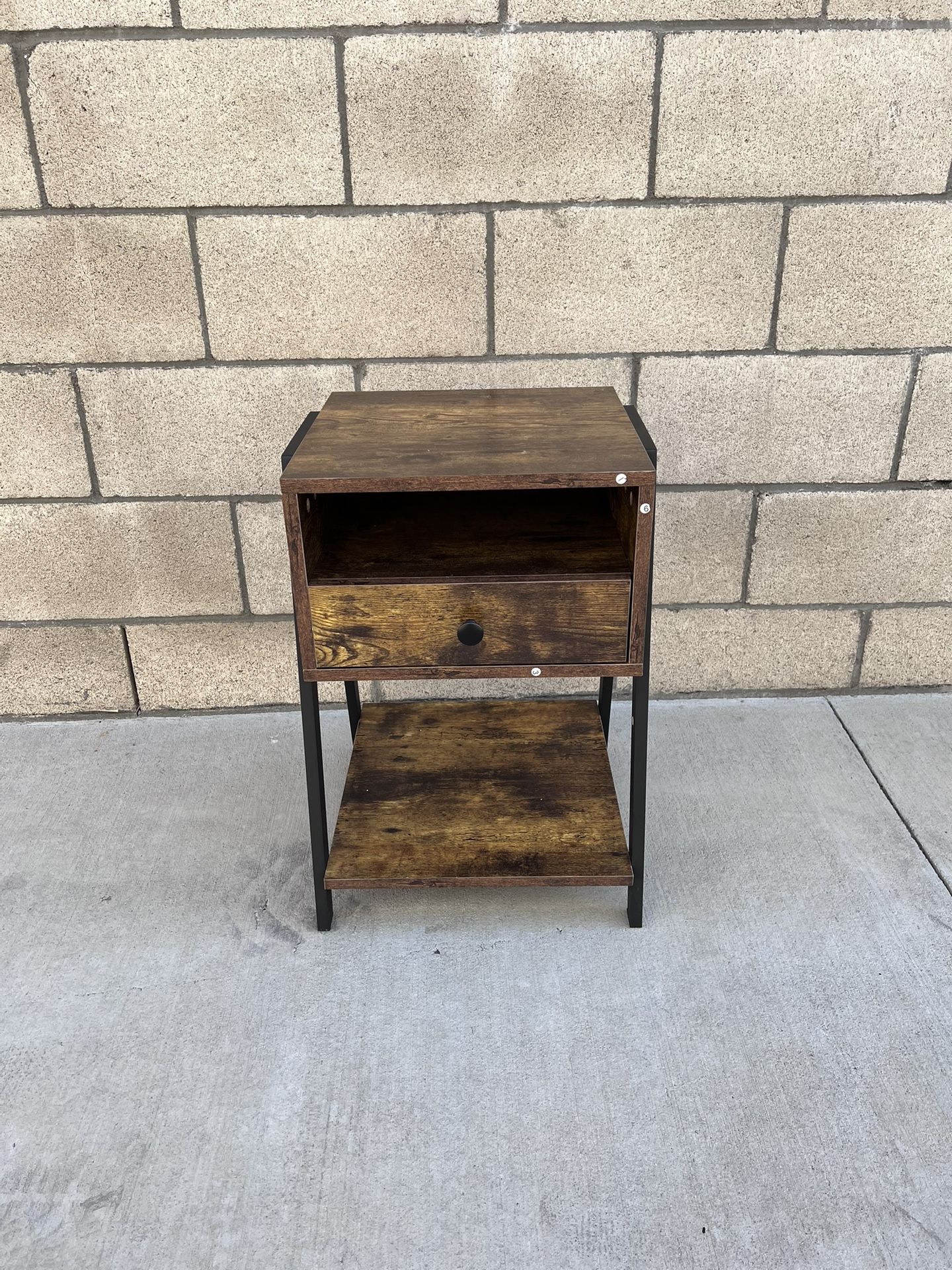 NEW Brown Nightstand w/Drawer & Open Shelf Storage **$25 Each Or 2 For $40**