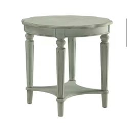 Acme Fordon Round Wooden End Table Antique Green