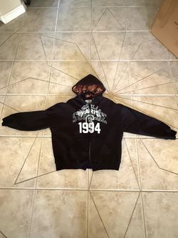 Supreme X Mason Margiela Black Zip-Up Hoodie size L