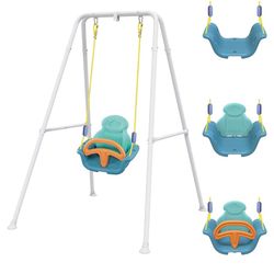 3 in 1 Toddler Swing Set, Swing Sets for Backyard, Baby Swing with Stand for Indoor/Outdoor