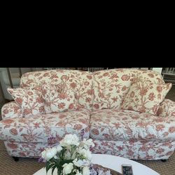 Designer Sofa With Down Cushions.  2 Slipcovers 