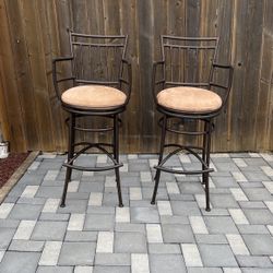 Two Swivel Bar Counter Stools