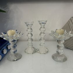Crystal Candles Holders 4 Included 