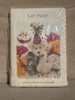 Boyds Bears Birthday Party Invitations Invites Cards Set of 10