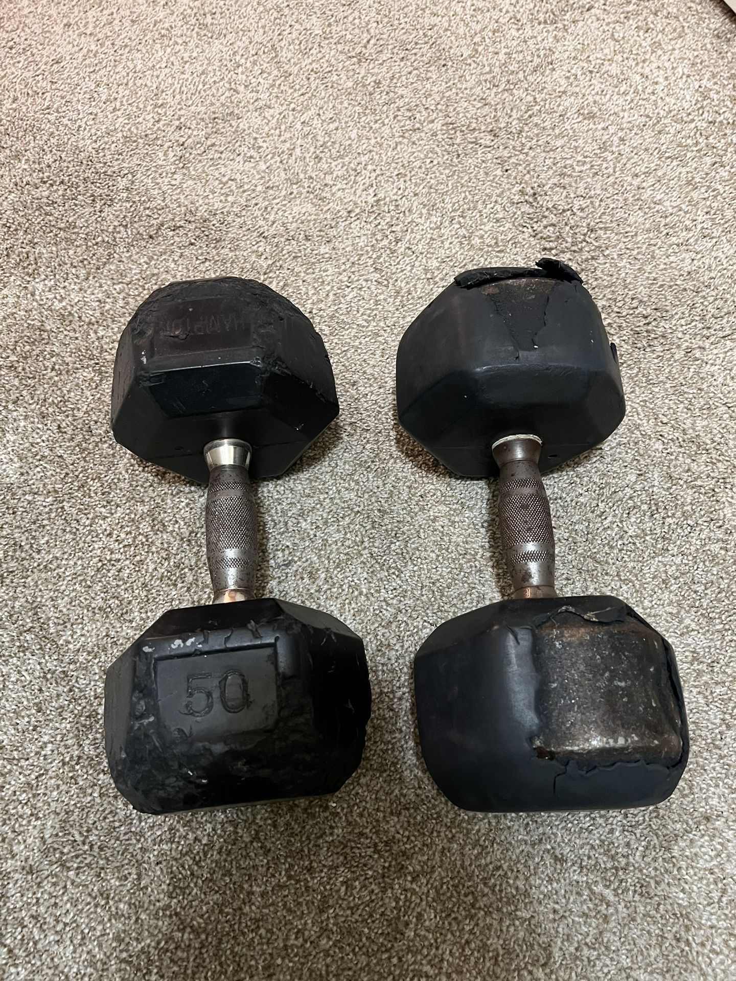 Pair of 50 Pound Dumbbells 