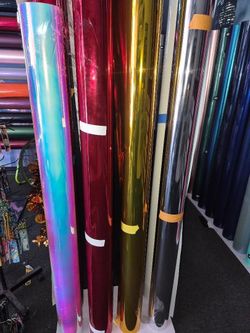 Red chrome, gold chrome, chrome, rainbow chrome vinyl wrap 5x3
